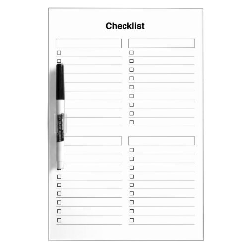 Blank checklist or to do list printable dry erase board