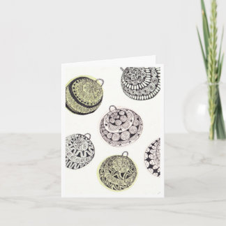 Blank Christmas Card - Christmas Baubles
