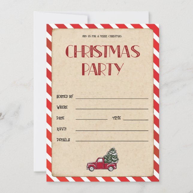 Blank Christmas Party Invitation (Front)