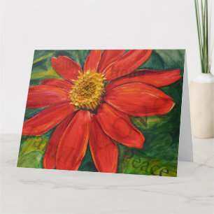 Blank Christmas Zinnia of Peace Thank You Card