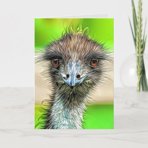  Blank Colorful Emu Funny Birthday Photo Art Card