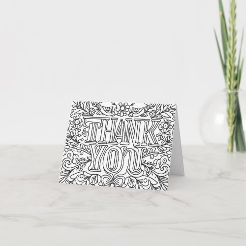 Blank Coloring Fun Hand_Lettered Thank You Card