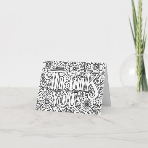 Blank Coloring Fun Hand_Lettered Thank You Card