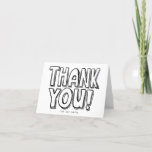 Blank Coloring Fun Hand-Lettered Thank You Card<br><div class="desc">Black and white outlines of fun illustrated hand-drawn block letters make this thank you note card a fun way for kids to learn the art of written thank you notes while also allowing them to enjoy coloring in the letters and putting their own twist on each card and make it...</div>