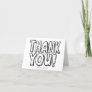 Blank Coloring Fun Hand-Lettered Thank You Card