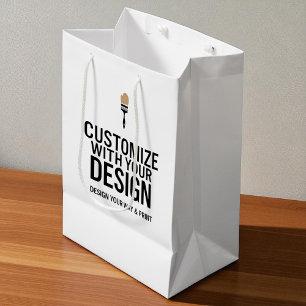 Blank Company Branded Custom Personalized  Medium Gift Bag