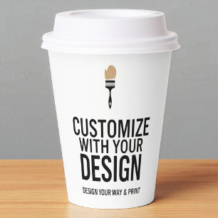 Blank Company Branded Custom Personalized  Paper Cups