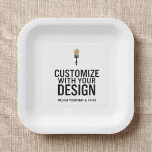 Blank Company Branded Custom Personalized Paper Plates
