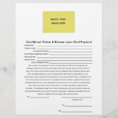 Blank Conditional Waiver Release Upon Final (Front)