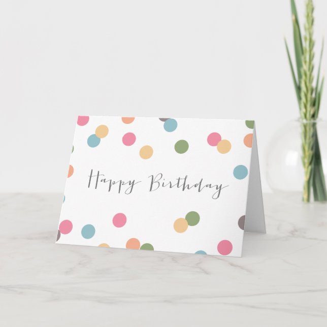 Blank Confetti Dot Birthday Card (Front)