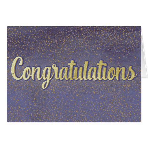 Blank Congratulations Blue and Gold Card | Zazzle