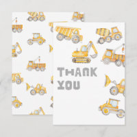 Blank Construction Party Thank You Cards
