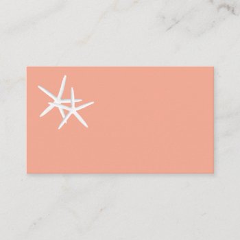 Blank Coral Orange Starfish Place / Escort Cards by sandpiperWedding at Zazzle