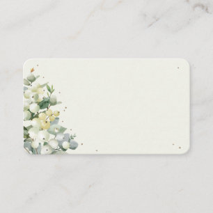 Blank Cream Snowberry+Eucalyptus Winter Wedding Place Card