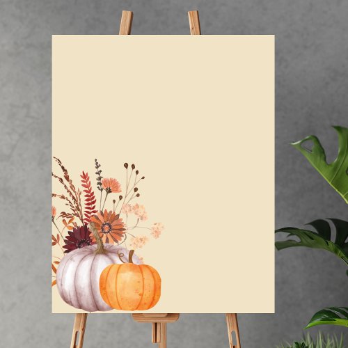 Blank Create Your Own boho fall pumpkin burgundy Poster