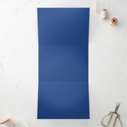Blank Create Your Own _ Deep Blue Tri_Fold Invitation