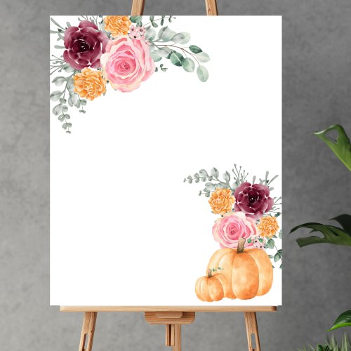 Blank Create Your Own Fall pumpkin burgundy pink  Poster