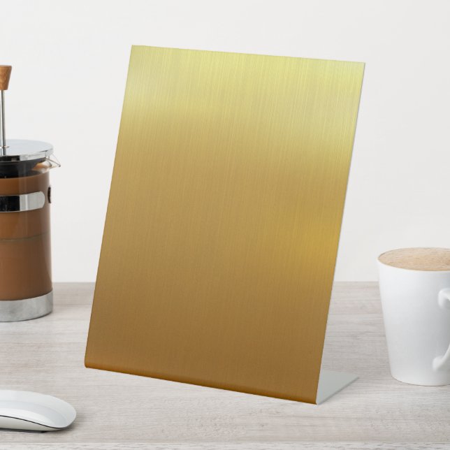 BLANK CREATE YOUR OWN GOLD PEDESTAL SIGN (In SItu)
