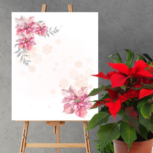 Blank Create Your Own Little Snowflake Poinsettia Poster