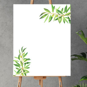 Blank Create Your Own Olive branch sage greenery Poster