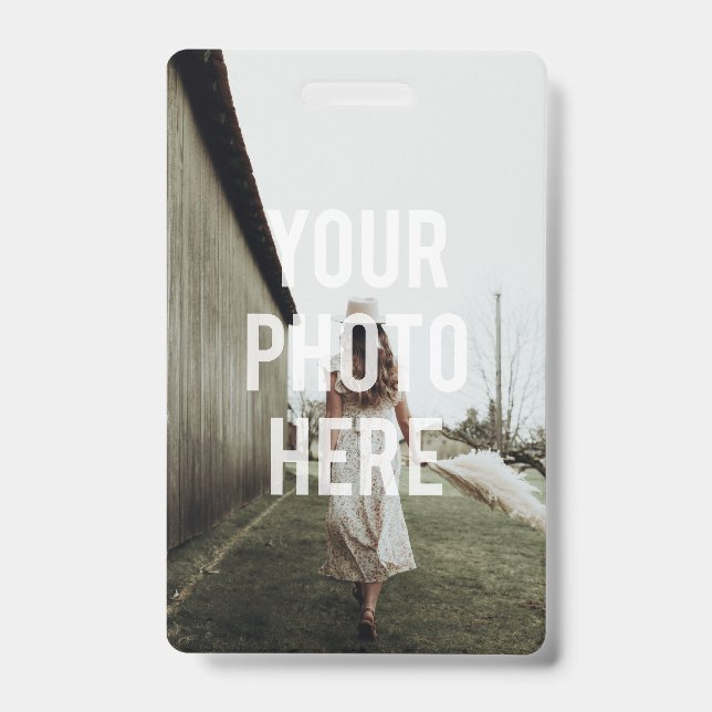 Blank Create Your Own Template Text Photo Image  Badge (Front)
