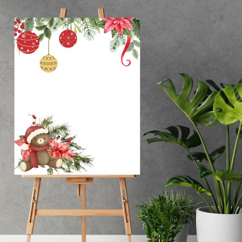 Blank Create Your Own Winter Christmas Ornaments Poster