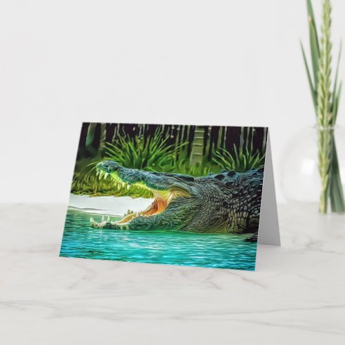Blank Crocodile Unique Photo Art Card