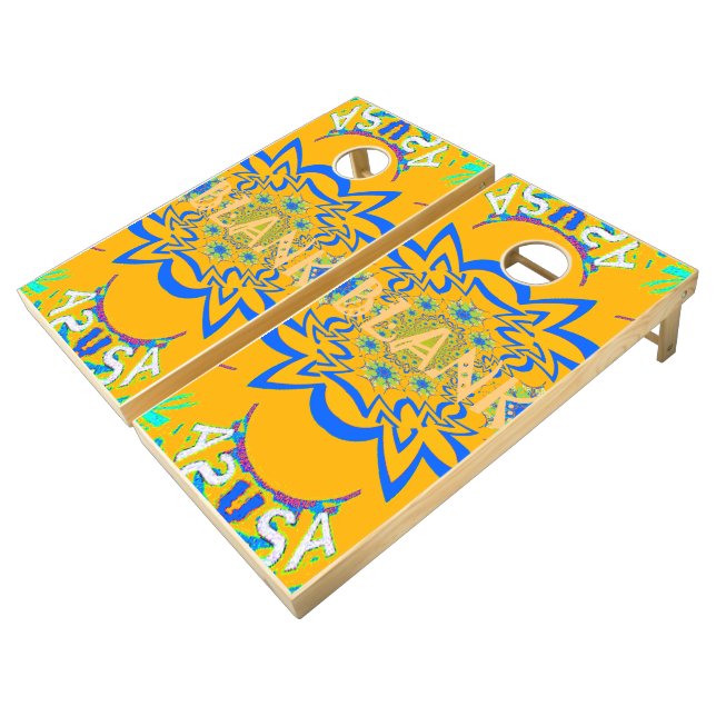 Blank Custom Design League Cornhole Set (Angled)