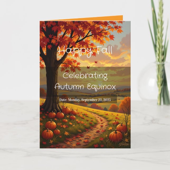 Blank Custom Fall Equinox Folded Greeting Card (Front)