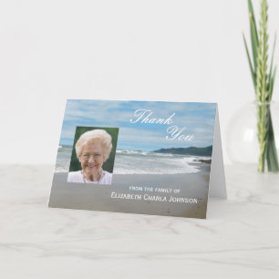 Blank Custom Sympathy Thank You Card - Beach