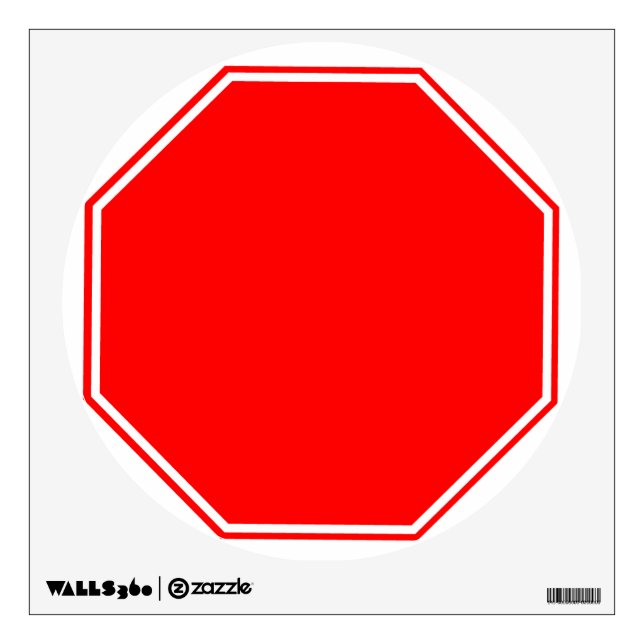 Blank/Customizable Stop Sign Wall Decal (Front)