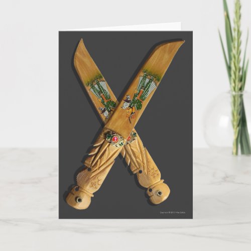 Blank Customizable Wooden Knives Greeting Card