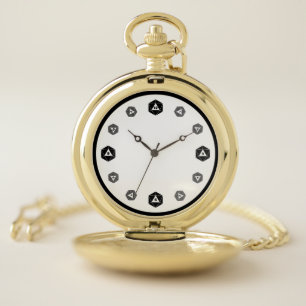 Blank D20 Greyscale Pocket Watch