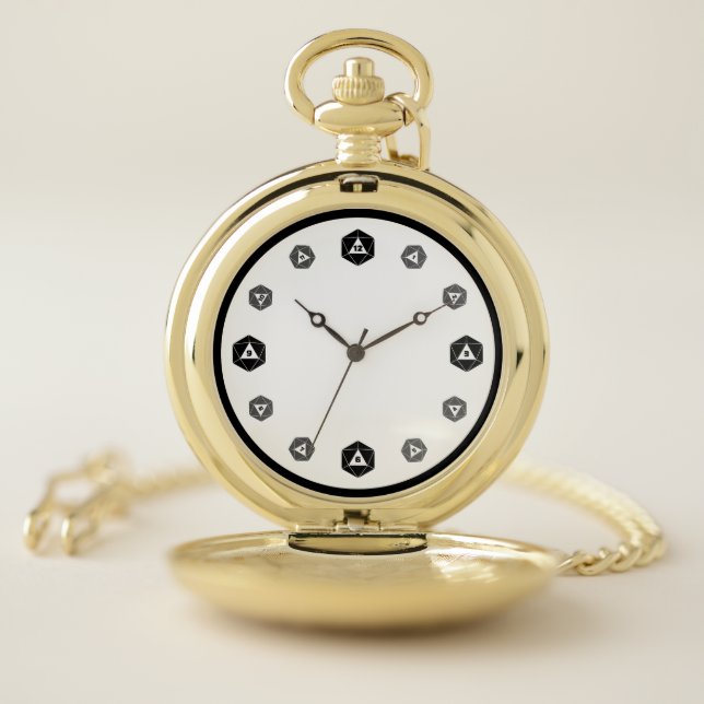 Blank D20 Greyscale Pocket Watch (Inside)