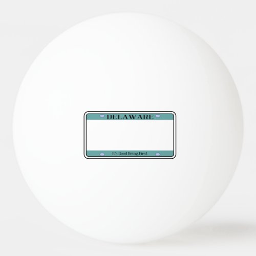 Blank Delaware State License Plate Ping Pong Ball
