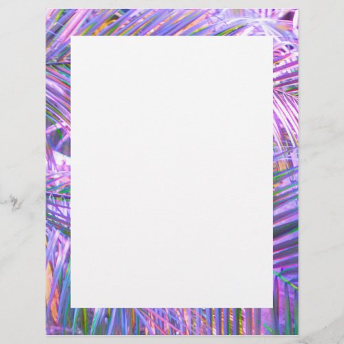 Blank Disco Palm Leaf Border  Letterhead