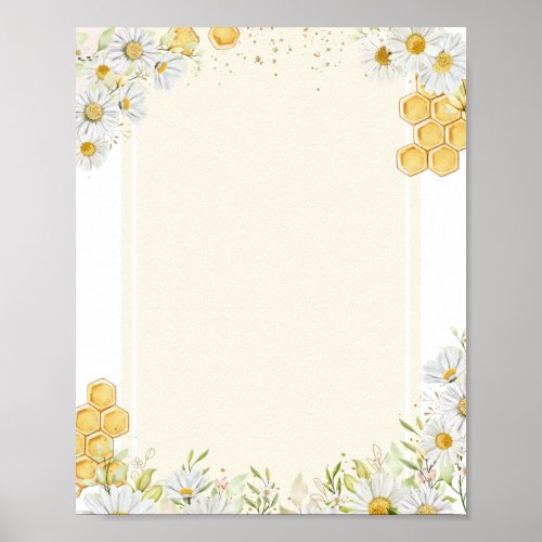Blank DIY Create Make Your Own Bumblebee Daisy Art Poster