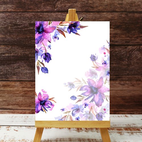 Blank DIY Purple Pink Lavender Flower Background Poster
