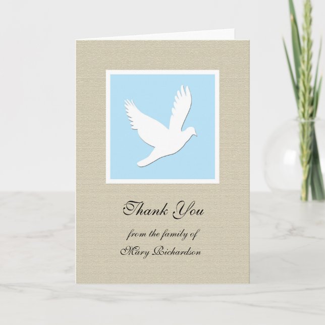 Blank Dove Religious Sympathy Thank You Card (Front)