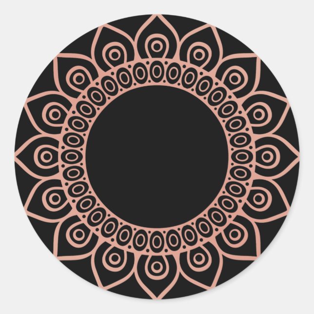 Blank elegant boho colorful mandala label sticker (Front)