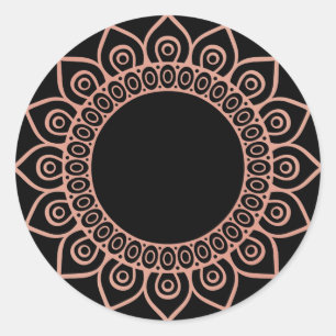 Blank elegant boho colorful mandala label sticker