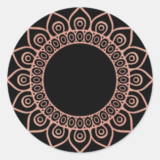 Blank elegant boho colorful mandala label sticker