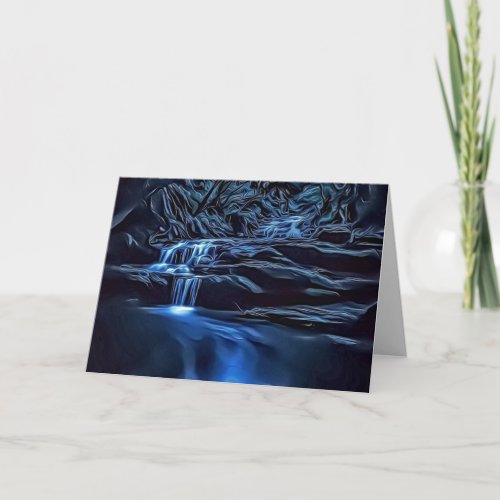 Blank Elegant Dark  Moody Bush Brook Photo Art Card