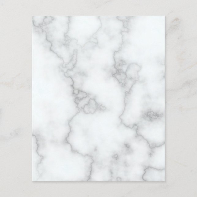 Blank Elegant Faux White Marble Flyer (Front)