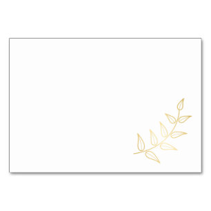 Blank Elegant Gold Laurels Table Number