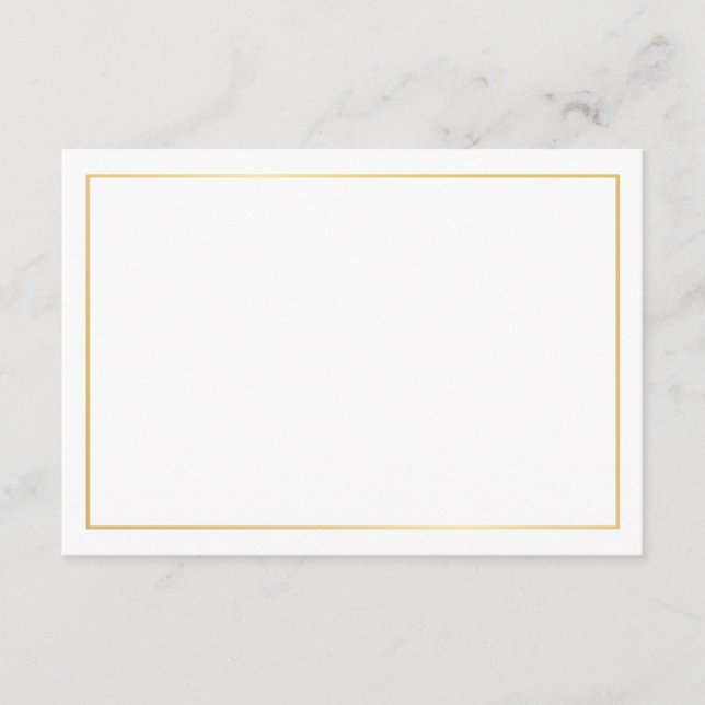 Blank Elegant Gold Wedding Advice Card (Front)