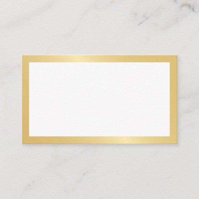 Blank Elegant Gold Wedding Place Card (Front)
