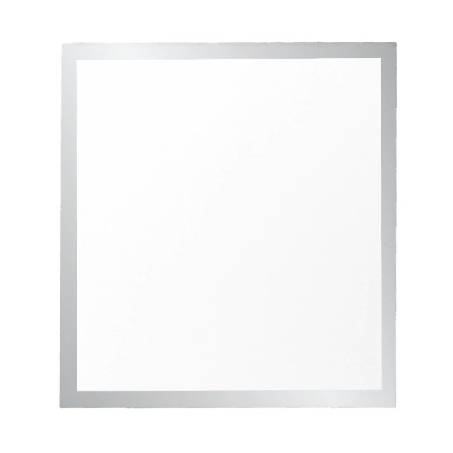 Blank Elegant Silver Notepad (Front)