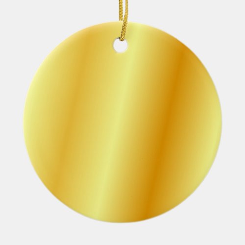 Blank Faux Gold Metallic Look Template Circle Ceramic Ornament