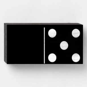 Blank Five Domino Black Wood Box Wall Art